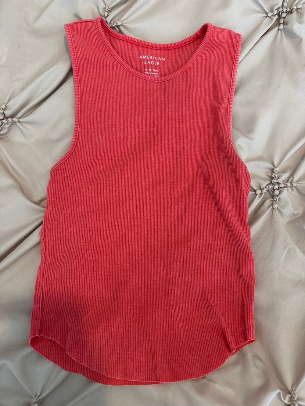 American Eagle Outfitters Ribbed Tank Top - Coral